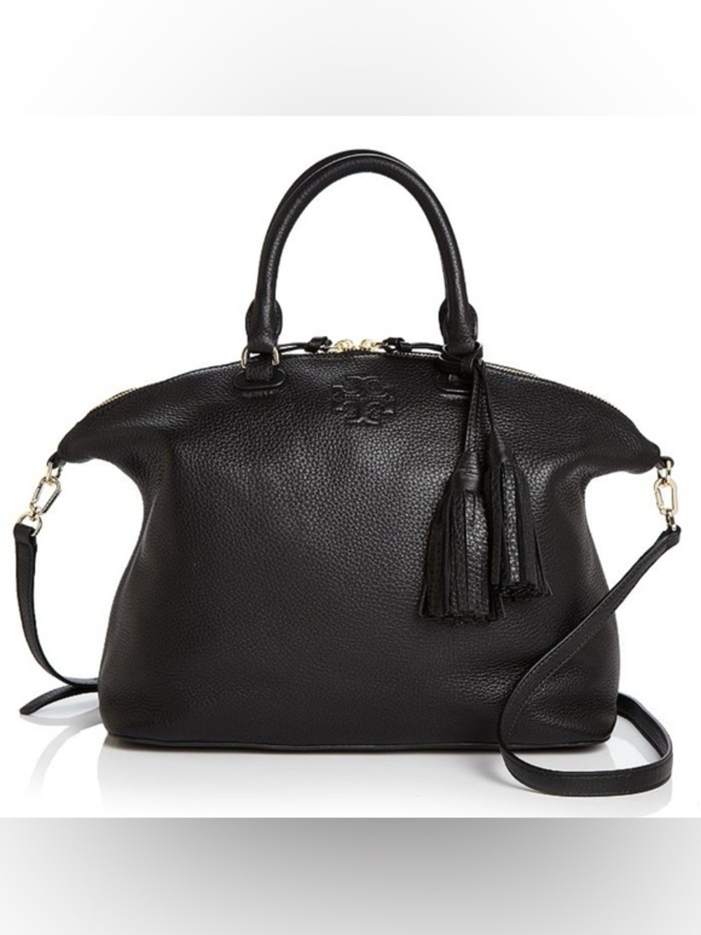 Tory Burch Thea Medium Slouchy Satchel in Pebble Black
